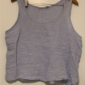 Light Blue 💯 linen Sleeveless Women's Top